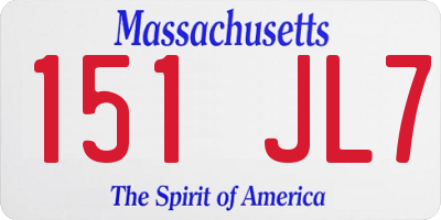 MA license plate 151JL7
