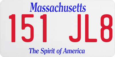 MA license plate 151JL8