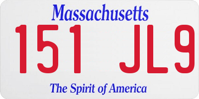 MA license plate 151JL9