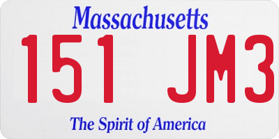 MA license plate 151JM3