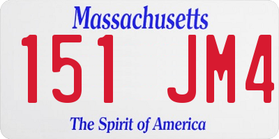 MA license plate 151JM4