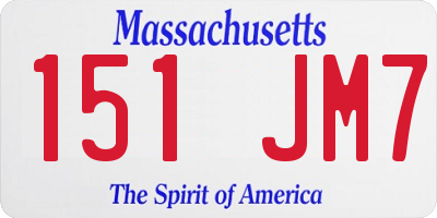 MA license plate 151JM7