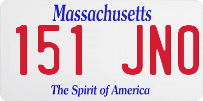 MA license plate 151JN0