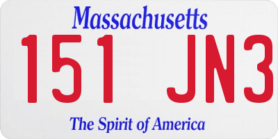 MA license plate 151JN3