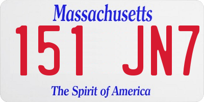 MA license plate 151JN7