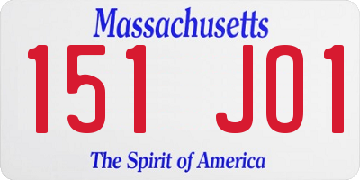 MA license plate 151JO1