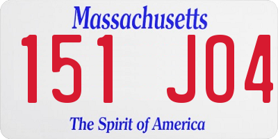 MA license plate 151JO4