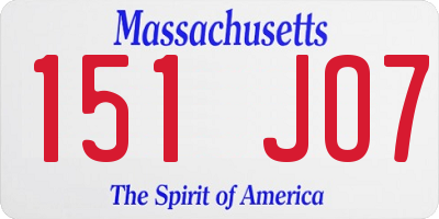 MA license plate 151JO7