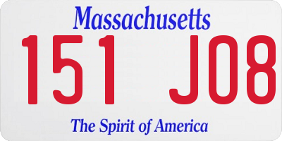 MA license plate 151JO8
