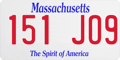 MA license plate 151JO9
