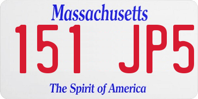 MA license plate 151JP5