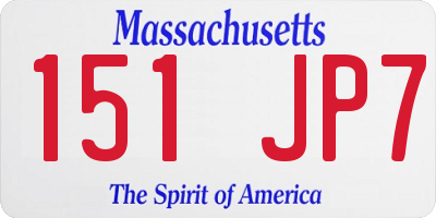 MA license plate 151JP7