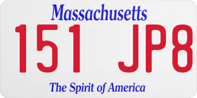 MA license plate 151JP8
