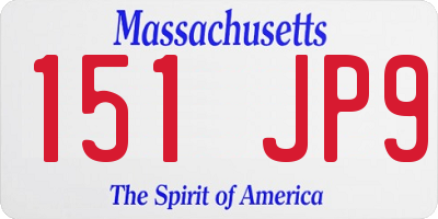 MA license plate 151JP9