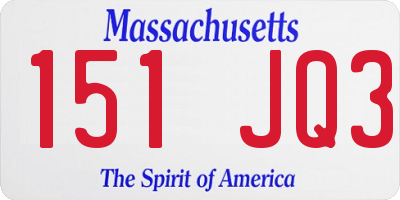 MA license plate 151JQ3