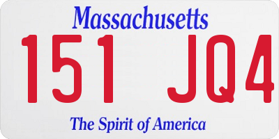 MA license plate 151JQ4