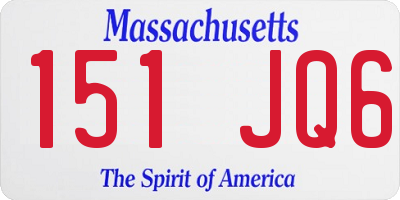 MA license plate 151JQ6