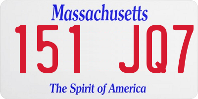 MA license plate 151JQ7