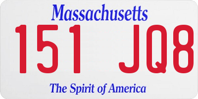 MA license plate 151JQ8