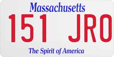 MA license plate 151JR0