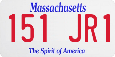 MA license plate 151JR1