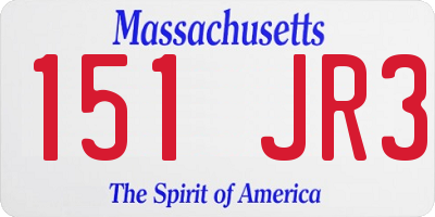 MA license plate 151JR3