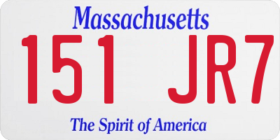 MA license plate 151JR7