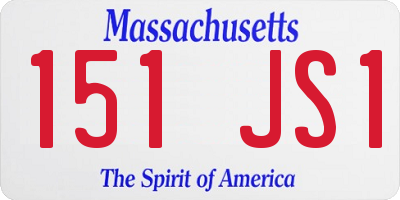 MA license plate 151JS1