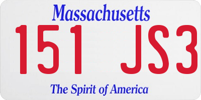 MA license plate 151JS3