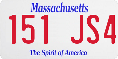 MA license plate 151JS4