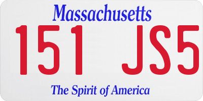 MA license plate 151JS5