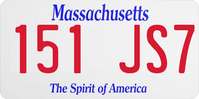 MA license plate 151JS7