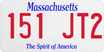 MA license plate 151JT2