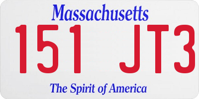 MA license plate 151JT3