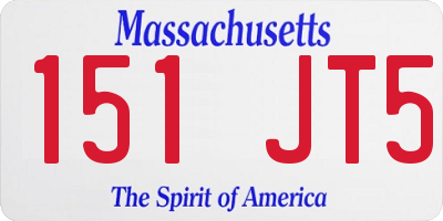 MA license plate 151JT5