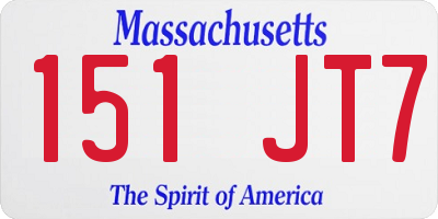 MA license plate 151JT7