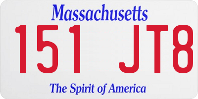 MA license plate 151JT8