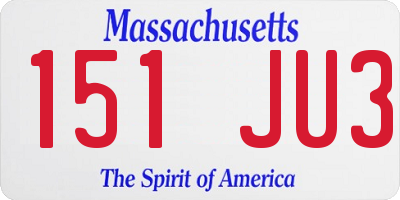 MA license plate 151JU3