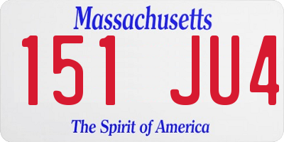 MA license plate 151JU4
