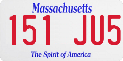 MA license plate 151JU5