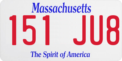 MA license plate 151JU8