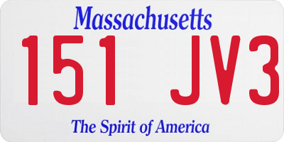 MA license plate 151JV3