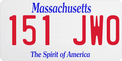 MA license plate 151JW0