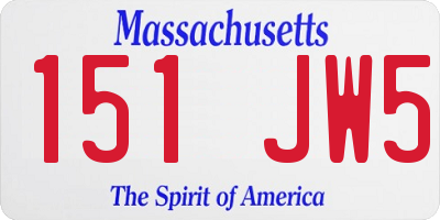 MA license plate 151JW5