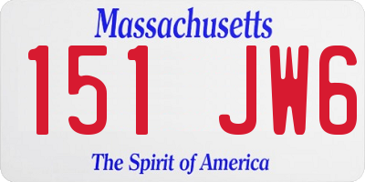 MA license plate 151JW6