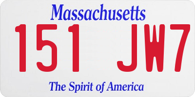 MA license plate 151JW7
