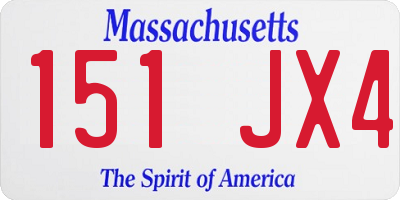 MA license plate 151JX4