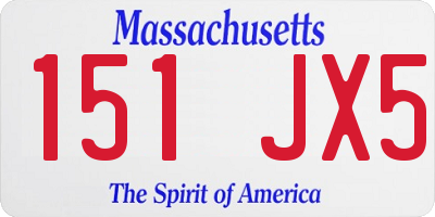 MA license plate 151JX5