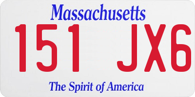 MA license plate 151JX6