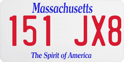 MA license plate 151JX8